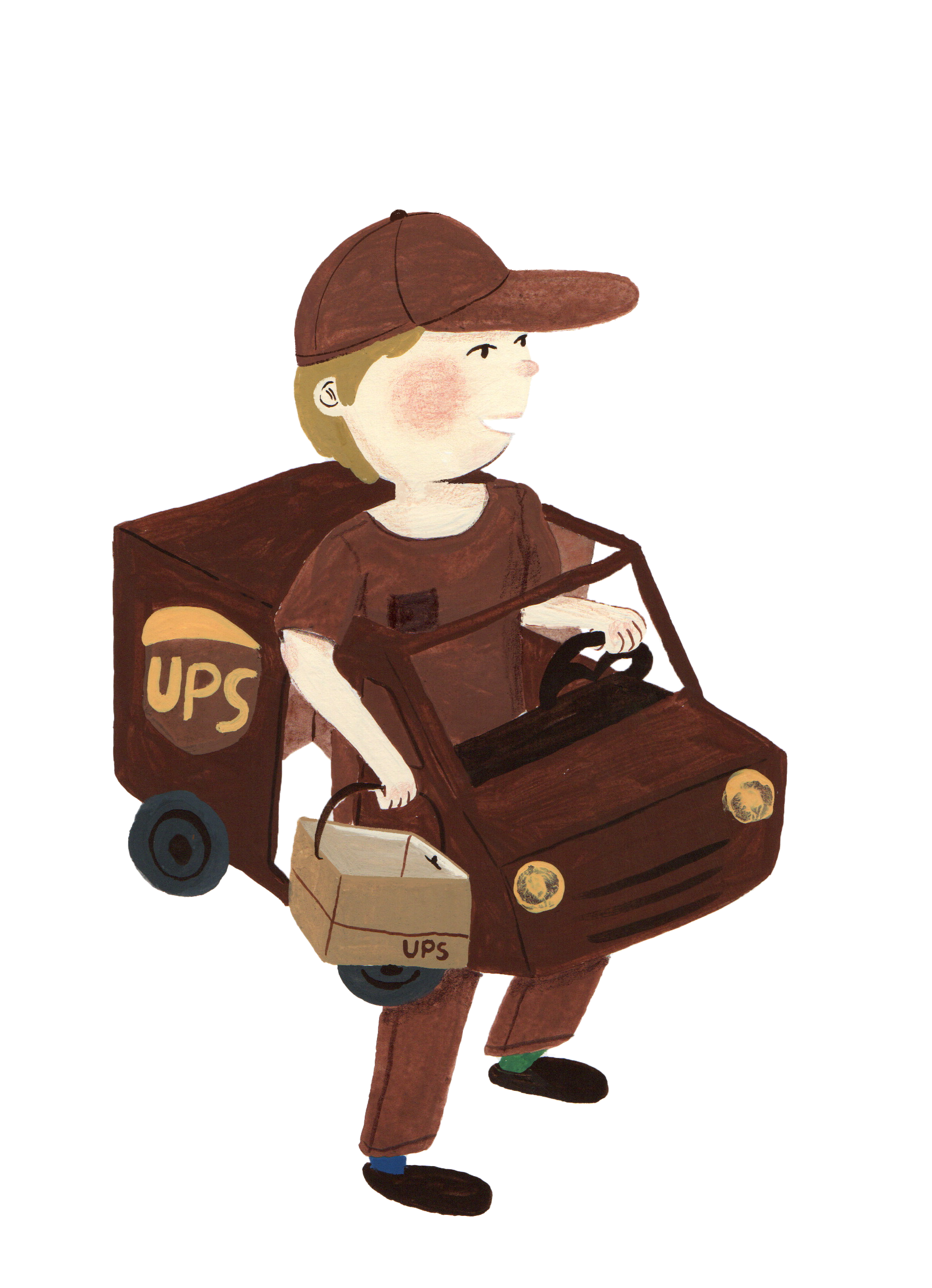 Child in UPS truck costume