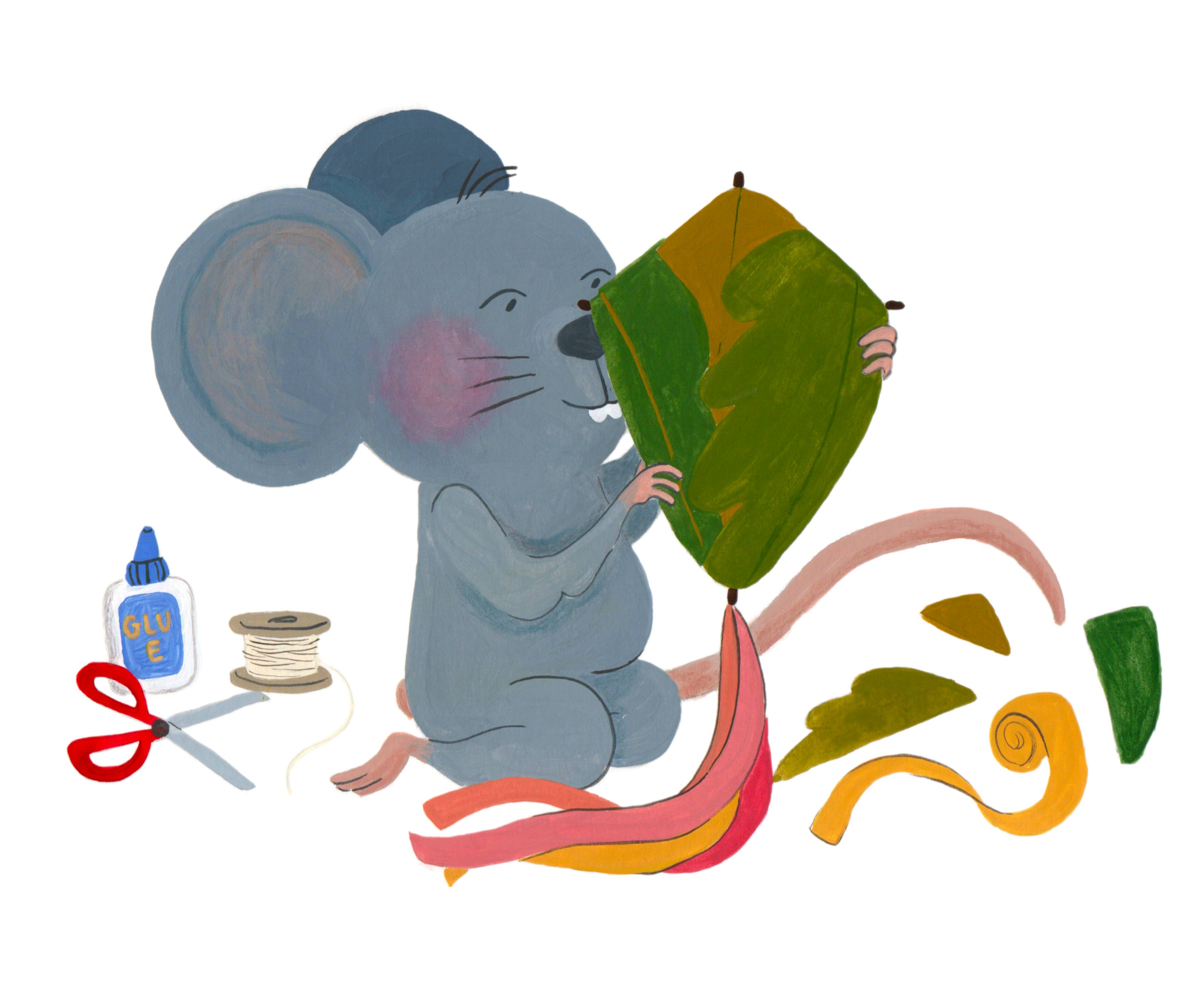 Mouse doing arts and crafts