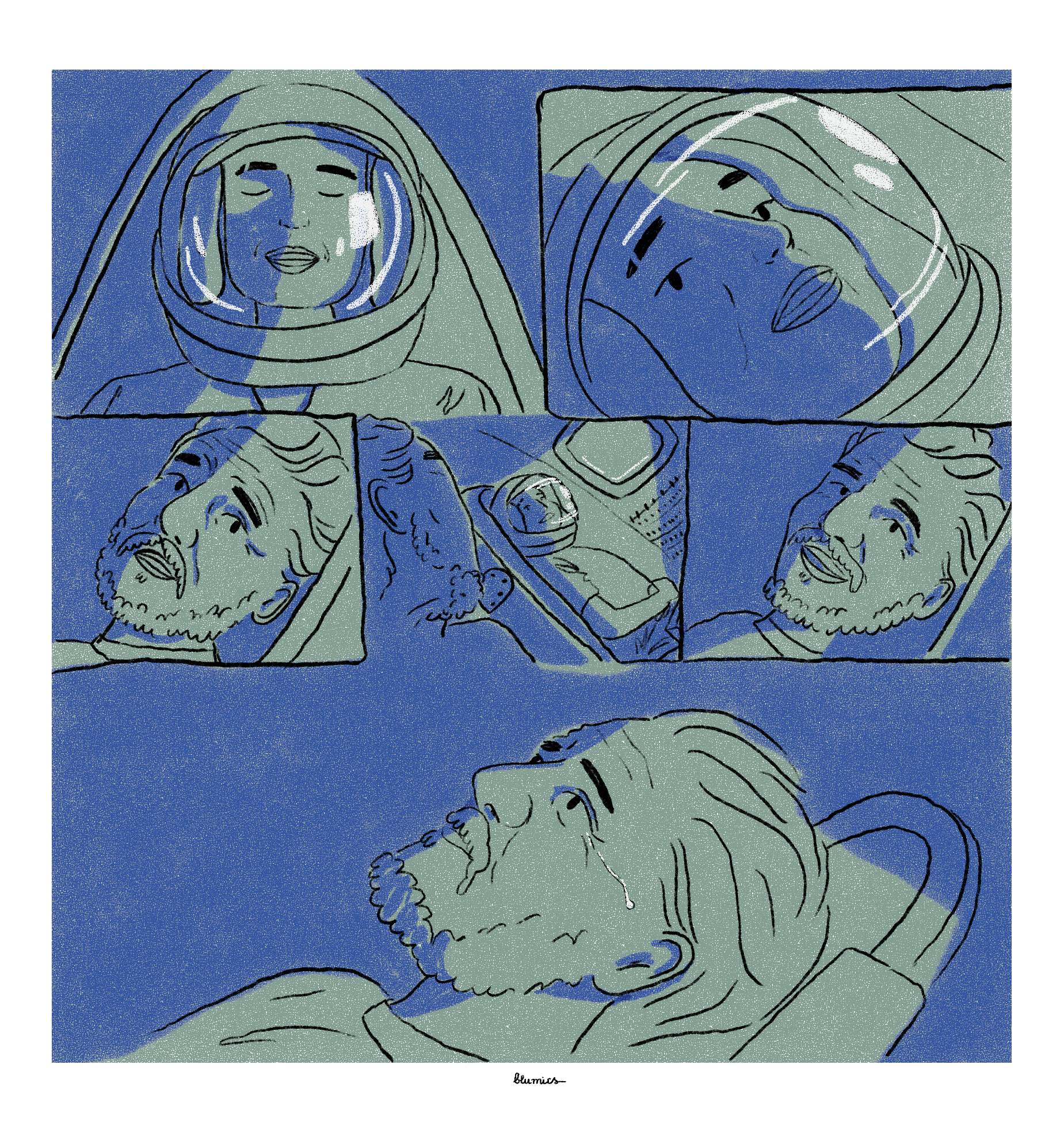 Space comic panels