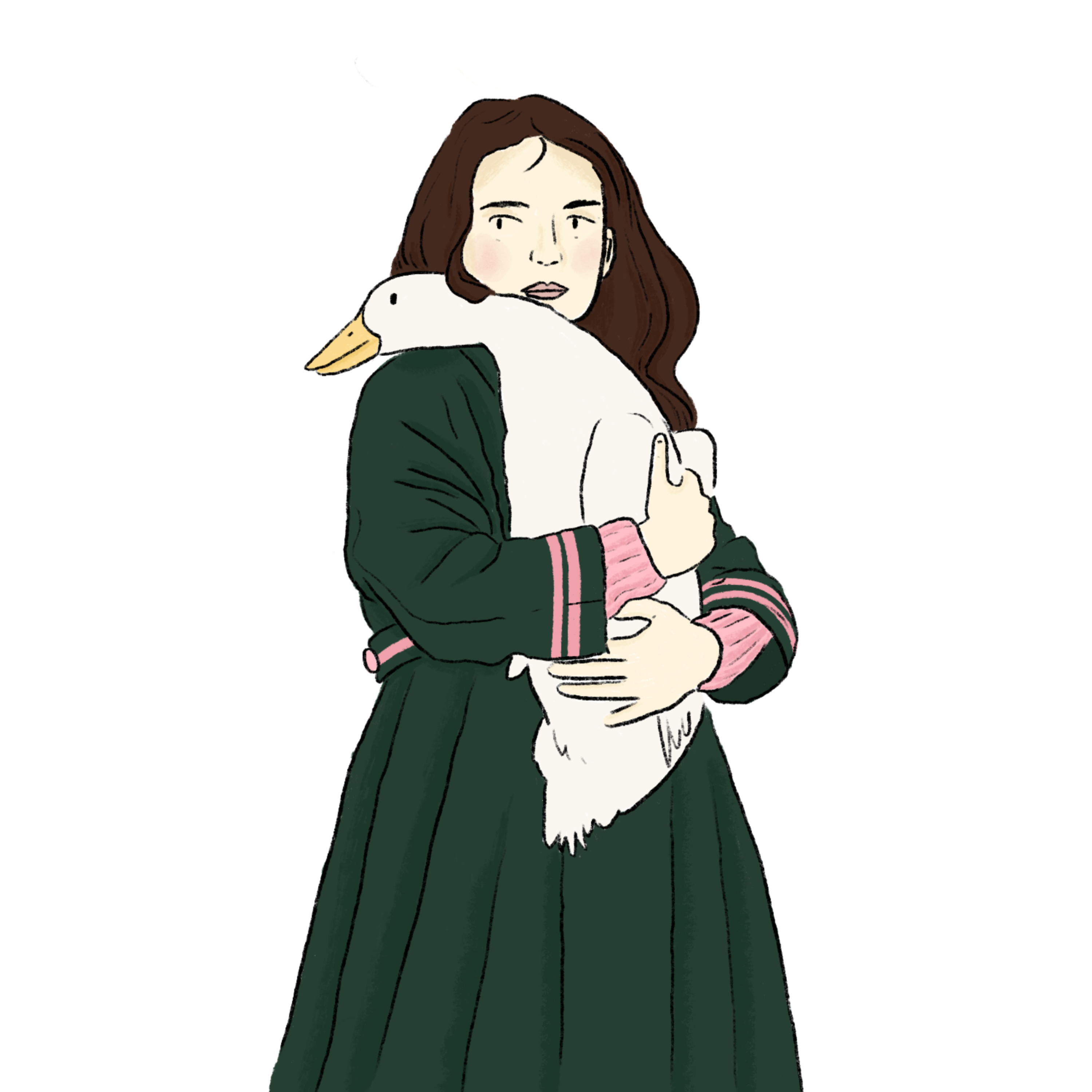 Woman holding duck